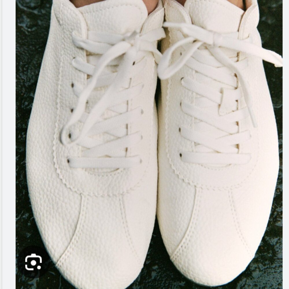 ZARA DERBY STYLE SNEAKERS WHITE - 37